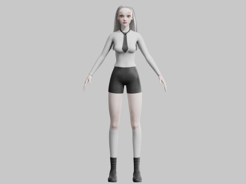 Pretty Cartoon woman V33635 Modèle 3D