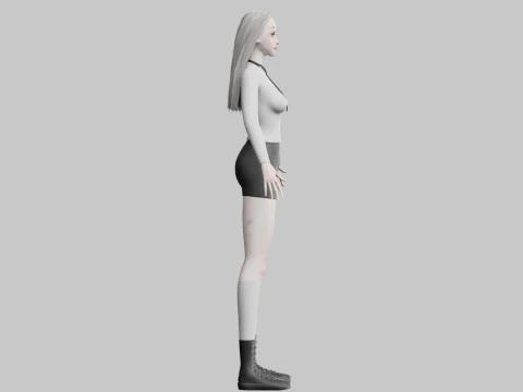 Pretty Cartoon woman V33635 3D Model