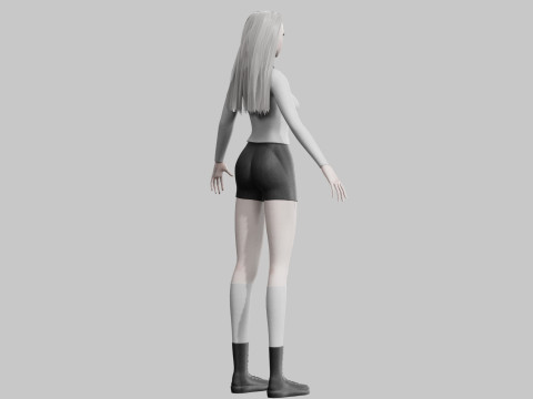 Pretty Cartoon woman V33635 Modèle 3D