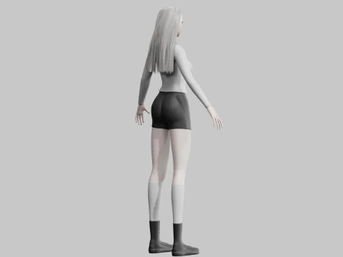 Pretty Cartoon woman V33635 3D Model