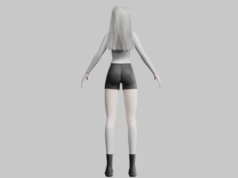 Pretty Cartoon woman V33635 3D Model