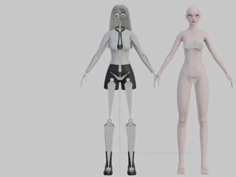 Pretty Cartoon woman V33635 3D Model