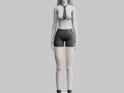 Pretty Cartoon woman V33635 Modèle 3D
