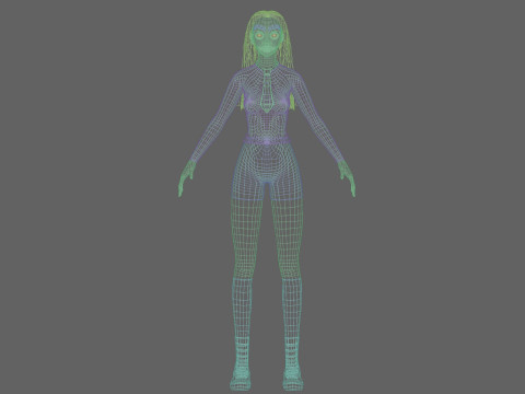 Pretty Cartoon woman V33635 Modèle 3D