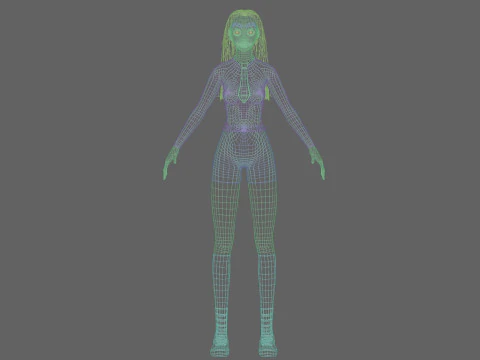 Pretty Cartoon woman V33635 3D Model