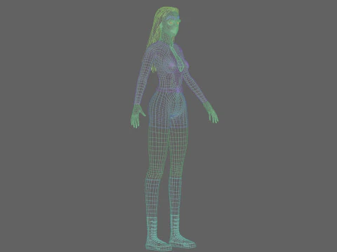 Pretty Cartoon woman V33635 3D Model