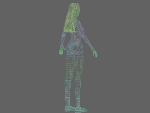 Pretty Cartoon woman V33635 3D Model