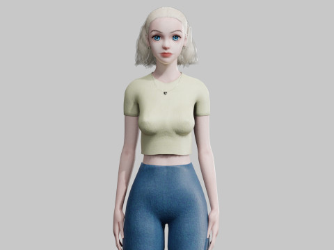 Pretty cool woman V26115 3D Model
