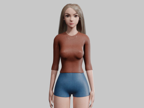 Pretty cute Woman V34437 3D Model