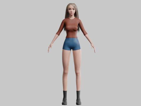 Pretty cute Woman V34437 Modelo 3D