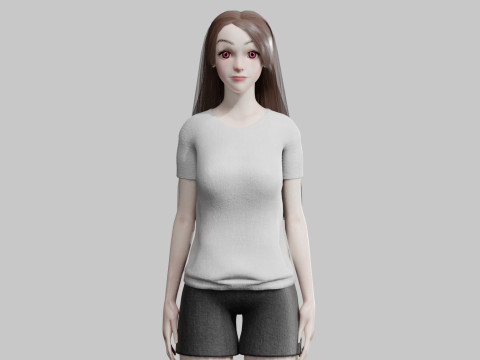 Pretty stylized woman V27587 Model 3D