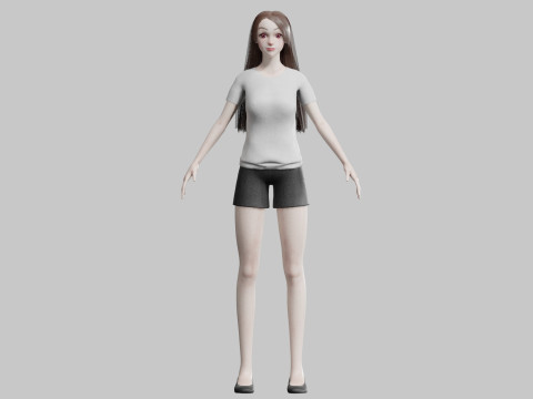 Pretty stylized woman V27587 Modello 3D