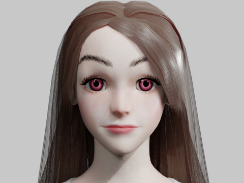 Pretty stylized woman V27587 Modello 3D