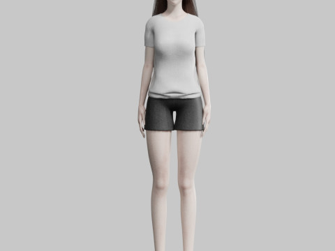 Pretty stylized woman V27587 Modello 3D