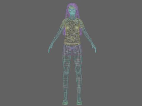 Pretty stylized woman V27587 Modello 3D