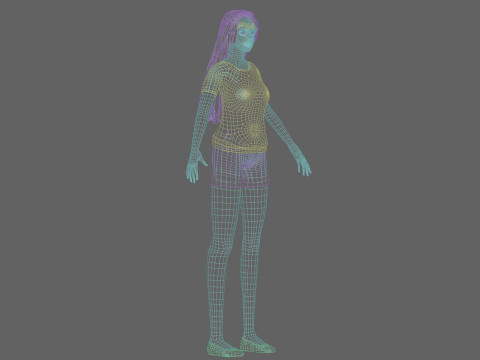 Pretty stylized woman V27587 Modello 3D