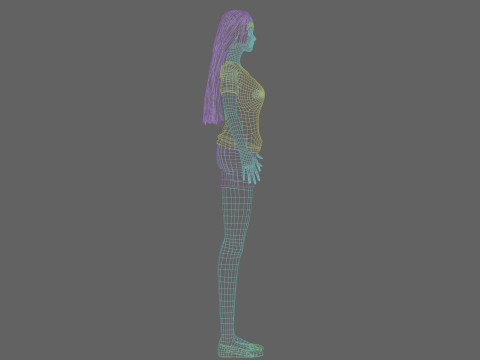 Pretty stylized woman V27587 Modello 3D