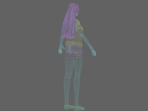 Pretty stylized woman V27587 Modello 3D