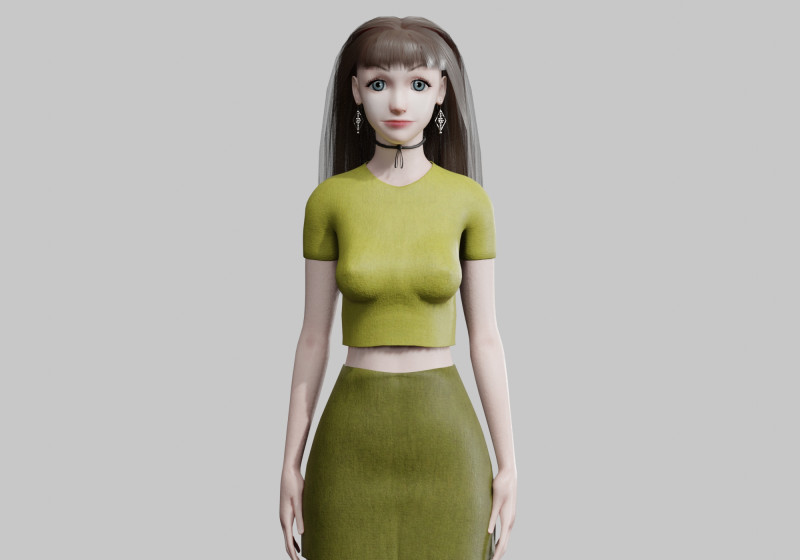 Pretty teen Woman V34286 3D Model .c4d .max .obj .3ds .fbx .stl .blend 