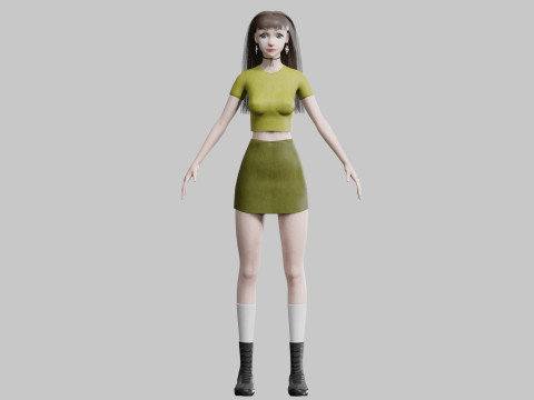 Pretty teen Woman V34286 3D Model