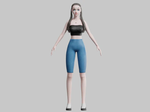 सुंदर युवा महिला V24318 3D मॉडल