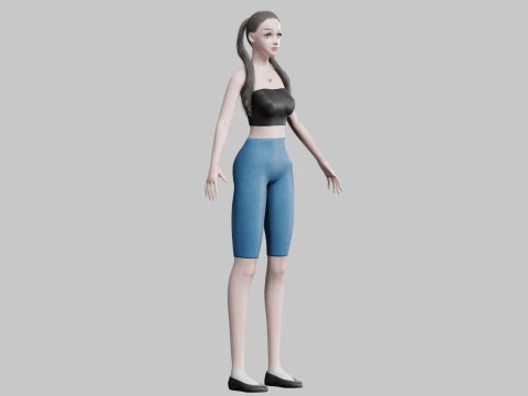 सुंदर युवा महिला V24318 3D मॉडल