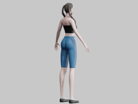 Pretty Young woman V24318 3D 모델