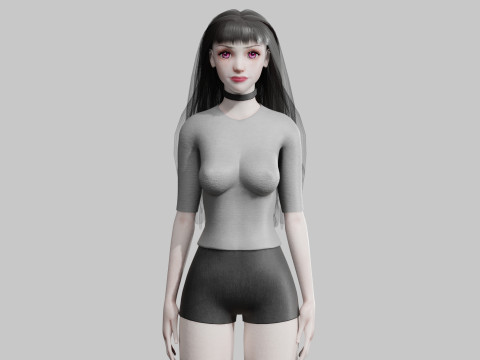 Standard cute Woman V33704 Modèle 3D