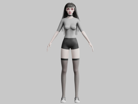 Standard cute Woman V33704 3D Model