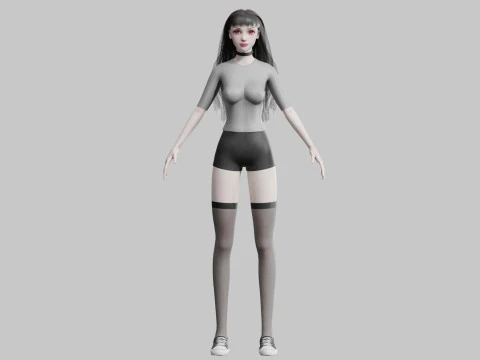 Standard cute Woman V33704 3D Model