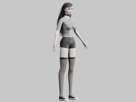 Standard cute Woman V33704 3D Model