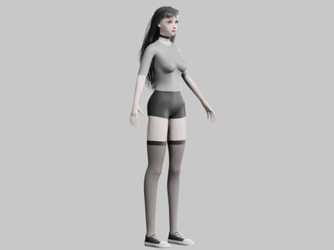 Standard cute Woman V33704 3D Model
