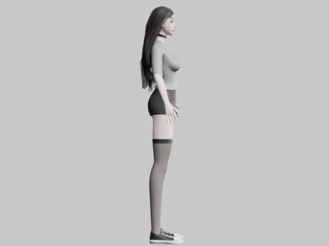 Standard cute Woman V33704 3D Model