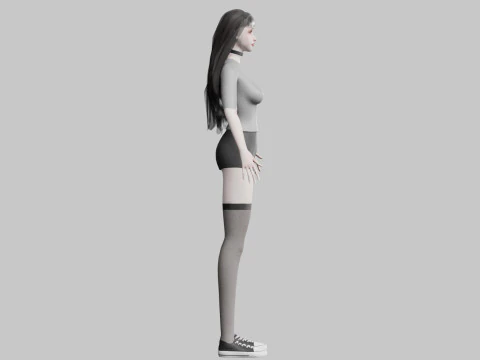Standard cute Woman V33704 3D Model