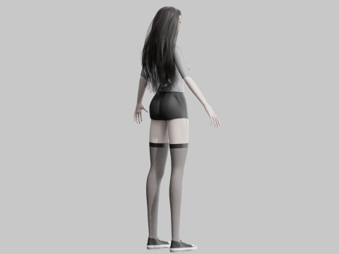 Standard cute Woman V33704 3D Model