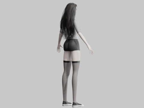 Standard cute Woman V33704 3D Model