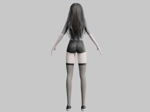 Standard cute Woman V33704 3D Model