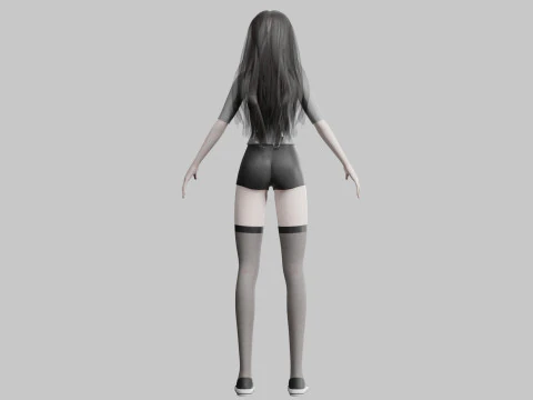 Standard cute Woman V33704 3D Model