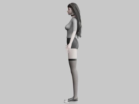 Standard cute Woman V33704 3D Model