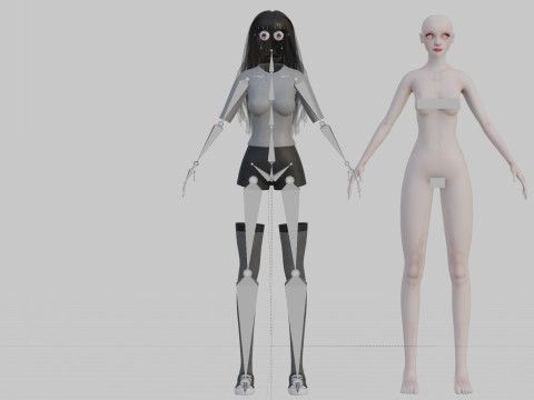 Standard cute Woman V33704 3D Model