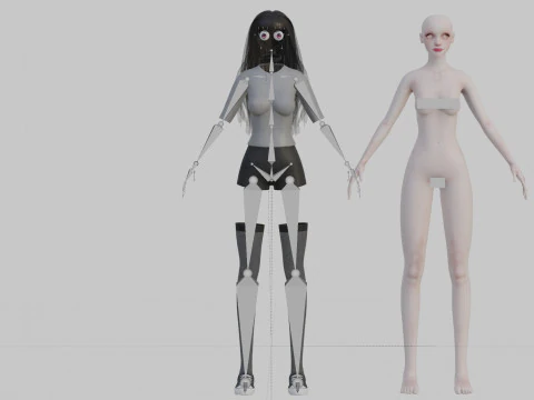 Standard cute Woman V33704 3D Model