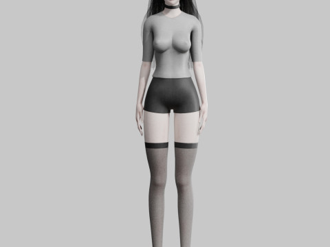 Standard cute Woman V33704 3D Model
