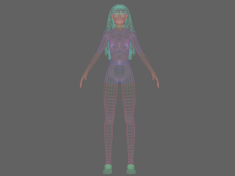 Standard cute Woman V33704 3D Model