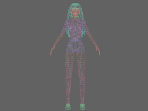 Standard cute Woman V33704 3D Model