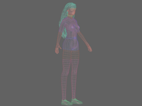 Standard cute Woman V33704 3D Model
