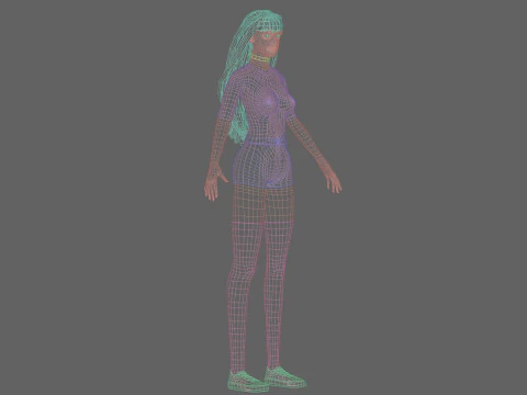 Standard cute Woman V33704 3D Model