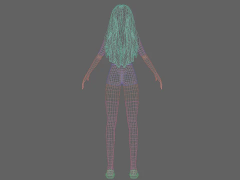 Standard cute Woman V33704 3D Model