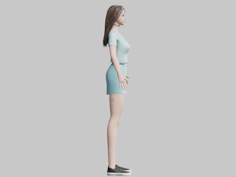 Stylized cute Woman V30195 3D Модель