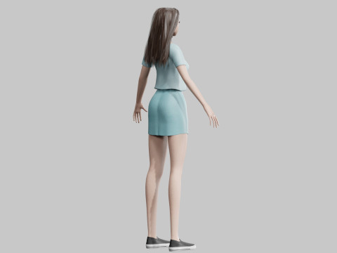 Stylized cute Woman V30195 3D Модель