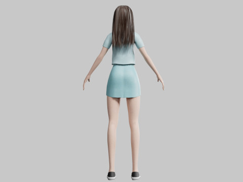 Stylized cute Woman V30195 3D Модель